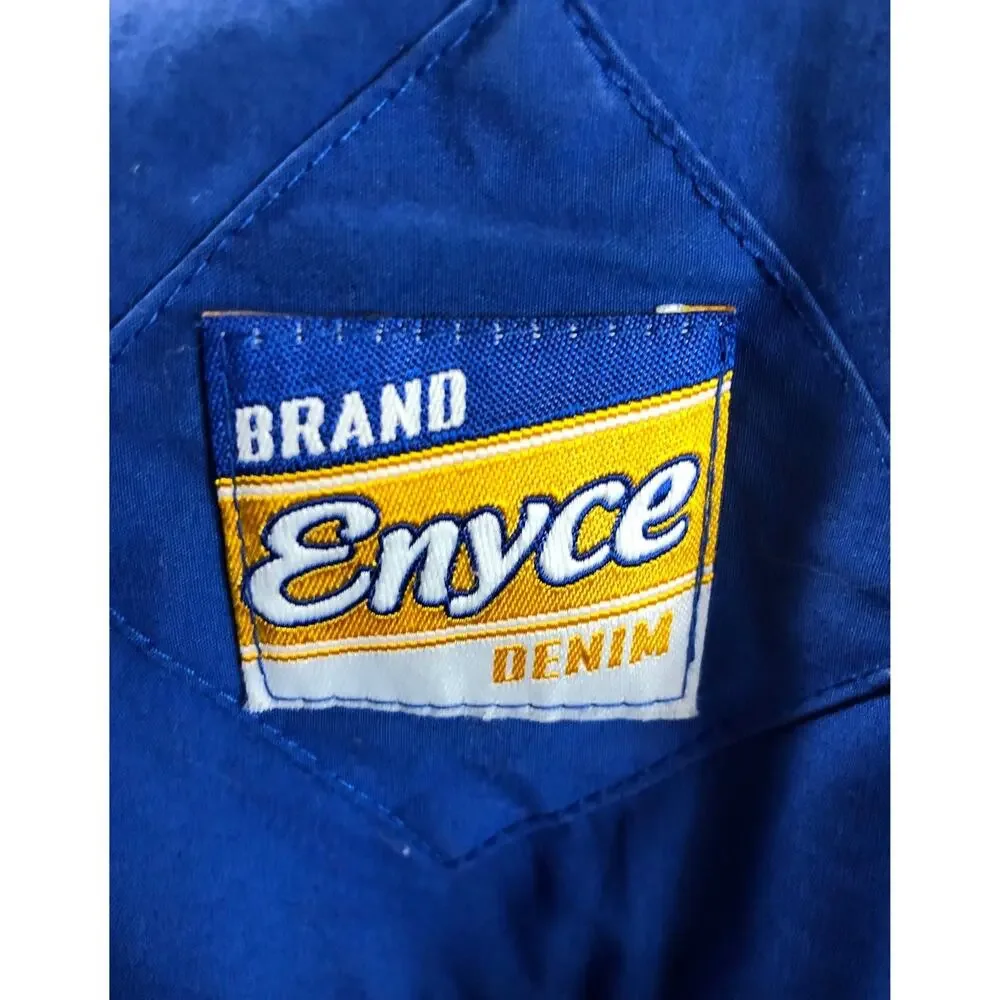 Y2K Enyce Racing Jacket Blue Yellow Logo Zip-Up XXL 2000s Streetwear